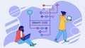 Binary code woman coding, technology and future, digital world, programming vector design Generative AI