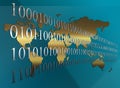 Binary Code World map Background Royalty Free Stock Photo