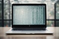 Binary codes,laptop,Programing,codes wallpaper download Ai generated images Royalty Free Stock Photo