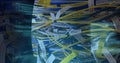 Binary coding data processing over close up of computer server against black technology background Royalty Free Stock Photo