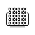 Black line icon for Binary Coding, binary and coding Royalty Free Stock Photo