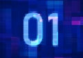 01 binary computer code on the  screen computer technology background. Royalty Free Stock Photo