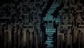 Binary computer matrix code data stream abstract background Royalty Free Stock Photo