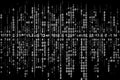 Binary computer matrix code data stream abstract background showing a coding transmission over the global internet network Royalty Free Stock Photo
