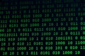 01 or binary data on the computer screen isolated on black Royalty Free Stock Photo