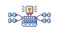 Binary data flow, symbolizing digital information and quantum computing, vector design Generative AI Royalty Free Stock Photo