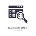 binary data search icon on white background. Simple element illustration from Business and analytics concept