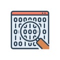 Color illustration icon for Binary Data Search Symbol, storage and technology Royalty Free Stock Photo
