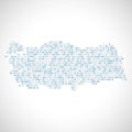 Binary digital map of Turkey Royalty Free Stock Photo