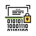 Binary encryption color icon vector illustration sign