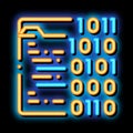 Binary File Coding System neon glow icon illustration