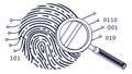Binary fingerprint: digital identity and code scan details. #binaryfingerprint vector design Generative AI Royalty Free Stock Photo