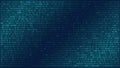 Binary Grid Texture - Cyan Digital Code Field on Dark Blue Gradient Background Royalty Free Stock Photo