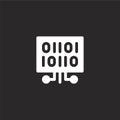 binary icon. Filled binary icon for website design and mobile, app development. binary icon from filled artificial intelligence Royalty Free Stock Photo