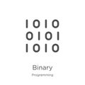 binary icon vector from programming collection. Thin line binary outline icon vector illustration. Outline, thin line binary icon Royalty Free Stock Photo