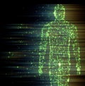 Binary man made of zeros and ones in computing concept Royalty Free Stock Photo