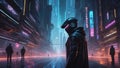 Binary Masquerade: Neon Waltz of the Enigmatic Hacker. Generative AI