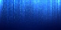 Binary matrix 1 0 bits blue abstract background