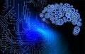 Binary matrix code cogs mind business background. numbers of the computer matrix. The concept of coding,circuit. Royalty Free Stock Photo