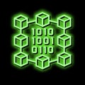 binary neural network neon glow icon illustration Royalty Free Stock Photo
