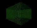 01 or binary numbers box on the computer screen on monitor matrix background, Digital data password code in hacker or safety Royalty Free Stock Photo