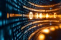 Binary numbers cascade across a vibrant digital backdrop, creating an immersive tech-driven atmosphere Royalty Free Stock Photo