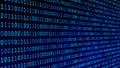 01 or binary numbers on the computer screen on monitor matrix background, Digital data code in hacker or safety security Royalty Free Stock Photo