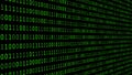 01 or binary numbers on the computer screen on monitor matrix background, Digital data code in hacker or safety security Royalty Free Stock Photo
