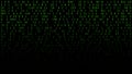 01 or binary numbers on the computer screen on monitor matrix background, Digital data code in hacker or safety security Royalty Free Stock Photo