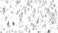 01 or binary numbers on the computer screen on monitor matrix background, Digital data code in hacker or safety security Royalty Free Stock Photo
