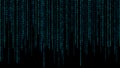 01 or binary numbers on the computer screen on monitor matrix background, Digital data code in hacker or safety security Royalty Free Stock Photo