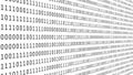 01 or binary numbers on the computer screen on monitor matrix background, Digital data code in hacker or safety security Royalty Free Stock Photo
