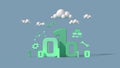 Binary numbers and computing symbols minimal 3D render