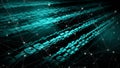 Binary numbers and connected lines exploring abstract concept of cyber security and ai through machine learning and binary code