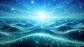 Binary Ocean A Digital Sea of Code in Shades of Blue and Green AI Generated Royalty Free Stock Photo