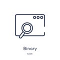 binary processed mobile analysis icon from technology outline collection. Thin line binary processed mobile analysis icon isolated