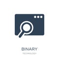 binary processed mobile analysis icon in trendy design style. binary processed mobile analysis icon isolated on white background.