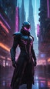 Binary Reverie: Cyberpunk Ballet. Generative AI