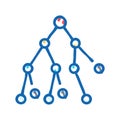 binary search algorithm icon doodle illustration