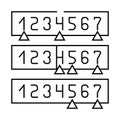 binary search algorithm line icon vector illustration