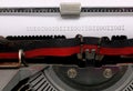 Binary sequence of zeros and ones written in black on a paper with a typewriter Royalty Free Stock Photo