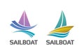 Binary Set of Nautical Sailboat Logo Symbol Royalty Free Stock Photo