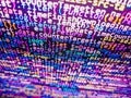 Binary and source code malware background. Abstract program code screenshot. Concept of security, programming and hacking, deep Royalty Free Stock Photo