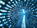Binary stream or code tunnel background , data flow, charts with numbers and computer programing Royalty Free Stock Photo