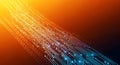 Binary Tech Background, an abstract technological design with glowing circuit paths and flowing binary code lines representing Royalty Free Stock Photo