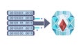 Binary to Crystal Conversion: Data Transformation, vector design Generative AI Royalty Free Stock Photo