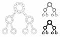 Binary Tree Vector Mesh Carcass Model and Triangle Mosaic Icon Royalty Free Stock Photo