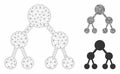Binary Tree Vector Mesh Wire Frame Model and Triangle Mosaic Icon Royalty Free Stock Photo