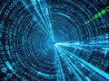 Binary vortex: digital tunnel of data Royalty Free Stock Photo