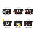 Binder clip cartoon character with various types of business emoticons Royalty Free Stock Photo